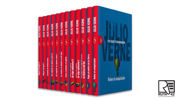 Los 12 tomos de Signo editores sobre Julio Verne